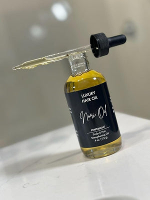 Nori Oil with 8 essential oils- cococut olive jamaican castro jojoba grapeseed argan almond and peppermint to promote healty hair and scalp 4 oz