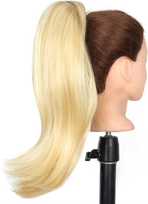 HIHELO 18 Inch Synthetic Straight Ponytail Hair Extensions Wig Bun Wrap Ponytail Barrette Clips for Women Hair Accessories (Color : #144)