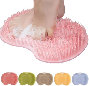 Silicone Shower Foot Scrubber Mat 2025 New Shower Foot Back Scrubber Massage Pad Back Cleaning Pad Upgrade Shower Foot Scrubber Mat with Non-Slip Suction Cups Back Bath (Pink)