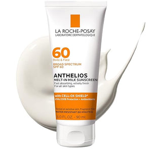 La Roche-Posay Anthelios Melt-In Milk Sunscreen SPF 60 Sunscreen For Body &amp Face Broad Spectrum SPF + Antioxidants Oil Free Lightweight &amp Fast Absorbing Oxybenzone Free