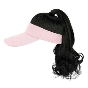 Hat Wig for Women Baseball Cap Wig with Curly Synthetic Hair Extensions Ponytail Cap wig Sun Hat with Hair