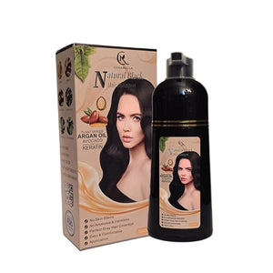 Hair Color Shampoo (Natural Black) ? Argan Oil Avocado &amp Keratin | No Ammonia | Perfect Grey Coverage | Hair Moisturizing &amp Nourishment | Easy At-Home Application