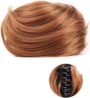 HIHELO 1-Pack Mini Claw Clip Messy Cat Ears Short Synthetic Curly Wavy Bun Extension Wig Claw Clip Women Hair Accessories (Color : 11)