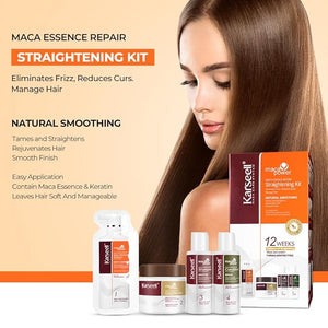 Karseell Maca essence repair Straightening Kit 12 Weeks of Home Use Professional Straightening Softer and Shinier Hair All Hair Types