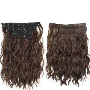Short Curly Synthetic 4-piece Set Of Water Ripple Hair Extension Wig Clip In Woman's Clip Hair Accessories Hairpiece(8)