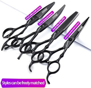 SHARONDS 6/7 Inch Professional 440C Hair Cutting Scissor Salon Hairdressing Thinning Shears Perfect for Barber and Home Use (6 in 4pc)