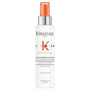 KERASTASE Nutritive Heat Protecting Spray | Nourishing Heat Protectant for Dry Hair | Detangle Reduce Frizz &amp Fly-aways | For Fine to Medium Dry Hair | Lotion Thermique Sublimatrice | 5.1 Fl Oz