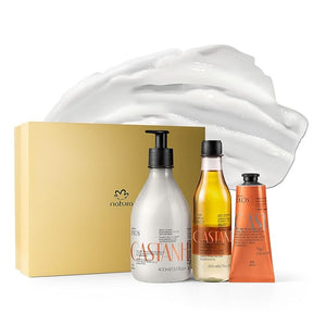 natura - Brazil Nut Deep Nourishing Holiday Gift Set ? Triple-Phase Shower Oil 200 ml + Body Lotion 400 ml + Hand Cream 75 g ? 100% Vegan Rich in Omega 6 &amp 9 Deep Hydration &amp Radiance