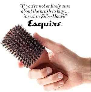 ZilberHaar Major ? Men's Hair and Beard Brush ? Soft Boar Bristles ? Massages and Exfoliates Skin and Scalp ? Ideal Men's Grooming Accessory ? Made in Europe