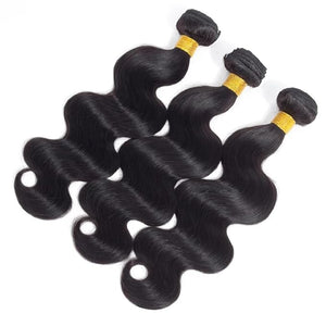 12A Human Hair Bundles 14 14 14 Inch Body Wave 3 Bundles Unprocessed Brazilian Body Wave Human Hair Extensions Double Weft Natural Black
