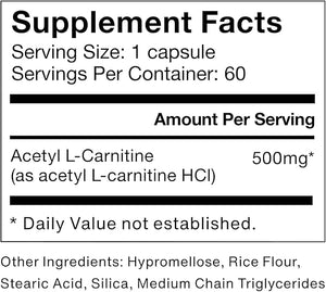 Momentous Acetyl-Carnitine - NSF Certified for Sport - 60 Servings