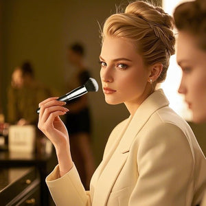 Professional Natural Travel Goat Hair Makeup Brushes with case 15Pcs Kabuki Face Powder &amp Eye Makeup Brush set With Ultra Soft Premium Dense Hair Valentines Day Gifts