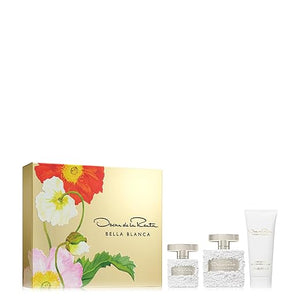 Oscar de la Renta Bella Blanca Eau de Parfum 3 Piece Gift Set for Women - Perfume Spray 3.4 Fl. Oz &amp 1.0 Fl. Oz. and Body Lotion 3.4 Fl. Oz.