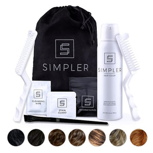 Simpler Hair Color Natural Black Mustache and Beard Upgraded Brush Kit with 3 Brushes Included for Precision Application - Gentler, Ammonia Free Beard Dye for Men w/Aloe Vera, Avocado Oil &amp; More.