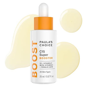 Paula's Choice BOOST C15 Super Booster 15% Vitamin C Serum for Face Face Serum with Vitamin E &amp Ferulic Acid for Discoloration &amp Glow Fragrance-Free 0.67 Fl Oz