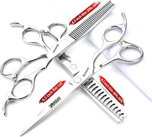 SHARONDS 6.5 Inch Stainless Steel Professional Barber Scissors Hair Thinning Scissors Hairdresser or Home Hairdresser Variant/Hybrid (6.5 inch-3pc)