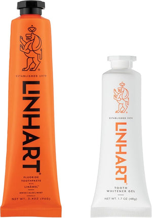 LINHART Linamel Mint Toothpaste and Whitener Gel Bundle 3.4 oz Tube of Whitening Toothpaste with 1.7 oz Tube of Whitener Gel