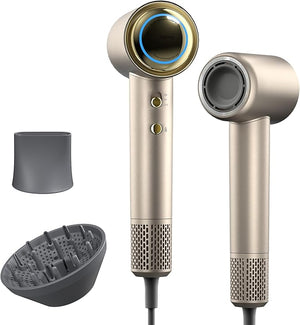 Tideway Hair Dryer Blow Dryer with Diffuser High-Speed Plasma Ionic Low Noise for Fast Drying Travel Hair Dryer for Women and Man Curly/Wavy &amp Long/Thick Color-Treated Hair H11