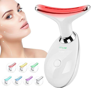 Red-Light-Therapy-for-Face and Neck, Face ?? culpting Wand with 7 Color, Anti ??rinkles Facial Massager for Face and Neck Tool for Skin Care (White)