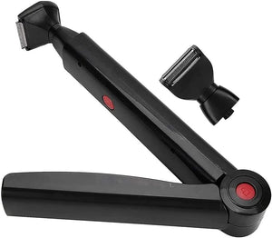 Electric Back Hair Shaver, Hair Trimmer Body Hair Removal Tool USB New Body Razor with 2 Shock Absorber Flex Heads Better Control Do-it-Yourself 180 Degrees Foldable for Men Women Pain-Free Shave