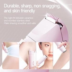 New Electric Bikini Trimmers for Women Travel Razors Glowhave Double Headed Shaver Body Hair Trimmer Rechargeable Painless Professional Shaver Suitable for Underarms Legs ArmsFace (Pink)