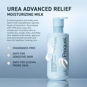 Prequel Skin Urea Advanced Relief Moisturizing Milk 10% Urea Lotion for Face and Body Unscented Hydrating Cream for Extremely Dry Skin Soothing for Sensitive Skin - 6.75 fluid ounce (Pack of 2)