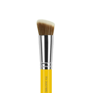 Bdellium Tools Professional Makeup Brush - Studio Series 954 Duo Fiber Slanted Kabuki - With Soft Synthetic Fibers For Stippling Buffing and Blending (Yellow 1pc)