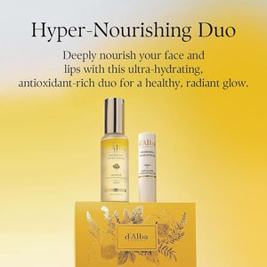 d'alba Piedmont White Truffle Vegan Gift Set First Aromatic Spray Serum and Nourishing Lip Balm 35g ? Deep Hydration &amp Antioxidant Care Vegan Facial Mist &amp Lip Treatment Duo Hypoallergenic