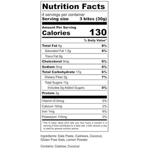 AMG Snacks Lemon Coconut Energy Bites | 4.3 oz Pack of 6 (72 Bites Total) | Date and Nut Energy Snacks Protein Bars | Non GMO Gluten Free Vegan Protein Bites | Made with All Natural Ingredients
