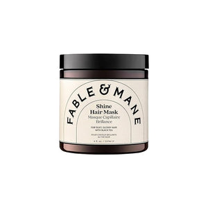 Fable &amp; Mane Shine Hair Mask, Boosts Shine, Tames Frizz and Enhances Colour with Black Tea. 3-Minute, Chai-scented, Hair Gloss Treatment
