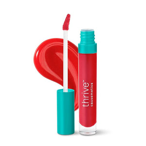 Thrive Causemetics Sheer Strength Lip Plumping Peptide Gloss, Lip Plumper with Vitamin E, Peptides, Plumps, Smooths &amp; Hydrates Lips, High Shine, Vegan &amp; Cruelty Free, Jessica (Raspberry Red)