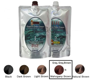 Organic Squid Ink Treatment Color Cream 1st 500ml + 2nd 500ml for Gray Hair Cover No Scalp Pain with Fast Result (Natural Brown)