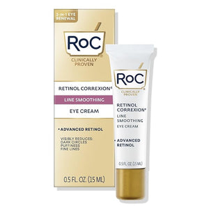 RoC Retinol Correxion Under Eye Cream for Dark Circles &amp Puffiness Daily Wrinkle Cream Anti Aging Skin Care Treatment Women and Men 0.5 oz (Packaging May Vary)