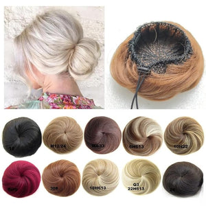 SONGCHAO Fake Hair Bun 1 Pack Donut Bun with Drawstring Ponytail Hair Extensions Synthetic Curly Bun Wig Hair Slices Hair Bun for Women Hair Accessories (Color : #6)