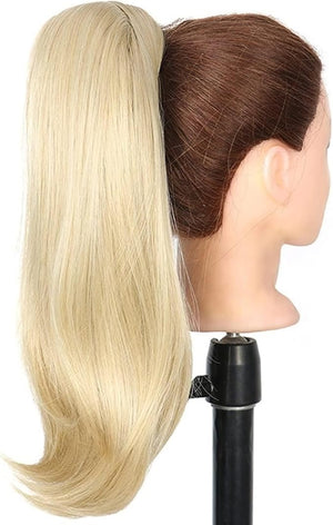 HIHELO 18 Inch Synthetic Straight Ponytail Hair Extensions Wig Bun Wrap Ponytail Barrette Clips for Women Hair Accessories (Color : P4/24)