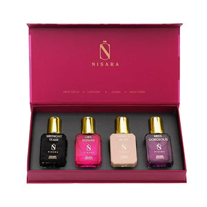 Nisara Long Lasting Woman Perfume Gift Set 4x15ml (60ml) | Travel &amp Pocket friendly perfume kit for all moods &amp occasions | Ideal gift for Women