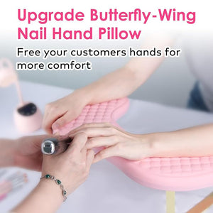 Arm Rest for Nails Tech BORNBYME Update PU Leather Fish Pattern U-shaped Hand Nail Stand Rest for Manicure Pink