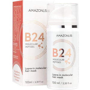 Amazonliss Hair Treatment Mask with Molecular Peptides ? B24 Leave-In Formula ? Restores Dry &amp Damaged Hair from Bleach Color &amp Heat ? Deep Repair &amp Strengthening ? 3.38 fl oz