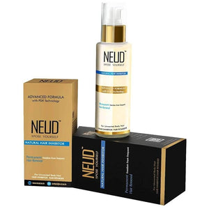 NEUD Natural Hair Inhibitor for Permanent Reduction of Unwanted Body &amp Facial Hair in Men &amp Women - Pack of 1
