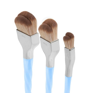 Bdellium Tools Professional Makeup Brush - Blue Double Dome Blender 3pc Brush Set