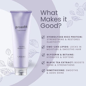 Lebel Proedit Care Works Bounce Fit+ Hair Treatment Mask: Deep Moisture &amp Elasticity for Dry Damaged or Processed Hair 8.4?oz