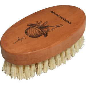 Seven Potions Vegan Beard Brush for Men ? 100% Sisal Plant Fibre &amp; Pear Wood ? Firm Bristles to Gently Tame/Soften/Exfoliate ? 100% Natural, Non-Synthetic