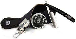 Professional Barber Shaving Set Leather Strop with Strop Paste &amp Straight Cut Razor