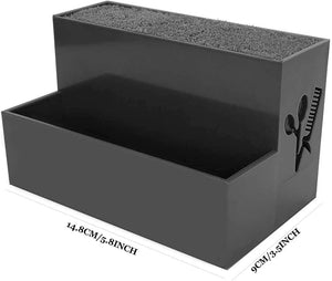 Niiyen Professional Salon Shear Holder Rack Salon Hairdressing Combs Clips Box Scissors Storage Box Organizer Case Barber Accessories for Hair Stylist Office Home(Blue)