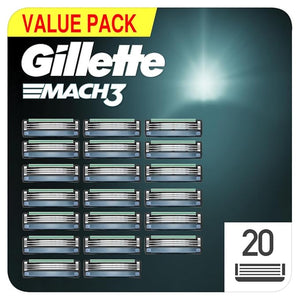 Gillette Mach3 Men's Razor Blades Pack of 20 Refill Blades