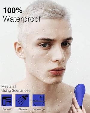 N?graCoola CLIE Facial Cleansing Brush Waterproof and Rechargeable Face Scrub Brush for Men &amp Women Cleansing Exfoliating and Massaging Electric Face Scrubber - Blue