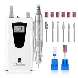 MelodySusie Entry-Level Clip-On Cordless Nail Drill SC320D 30000RPM Essential E-File with LCD Display for Manicure Shaping &amp Gel Removal Perfect for Training Nail Art Practice &amp Home Use