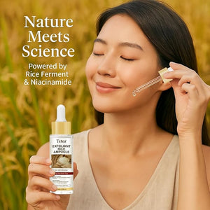 Peel Shot Glow Rice Ampoule Duo ? 2 PCS White &amp; Black Rice Facial Serum | Lightweight Hydrating Formula for All Skin | 3.38 Fl Oz Each