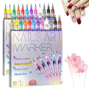 Nail Art Pens for Painting Nails, 2026 Nail Art Markers for Gel Nails, New 12 Colors Nail Art Pens Set, Diy Nail Art Tools for Dotting Drawing Painting Point Liner Christmas Gifts (2 Set)