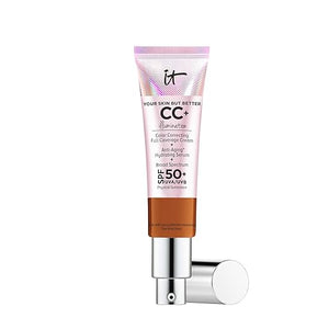 IT Cosmetics CC+ Cream Illumination - Radiant Full Coverage Foundation With SPF 50+, Color Corrector &amp; Hydrating Anti-Aging Serum, Hydrolyzed Collagen + Peptides, Normal to Dry Skin - 1.08 fl oz